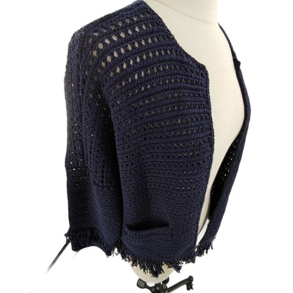 100% boho cotton crochet & fringe cardigan - Picture 1 of 13